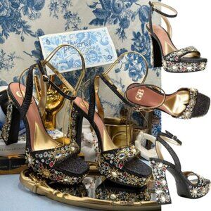 🆕 GB GIANNI BINI 🧿 NWOB Enchant-Ment Bead Embellished Platform Sandals, Sz 8M